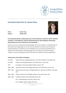 Curriculum Vitae Prof. Dr. Joanne Chory