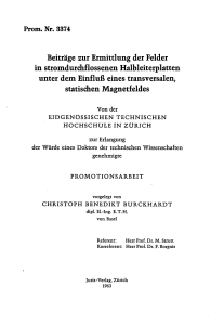 Beiträge zur Ermittlung der Felder statischen - ETH E