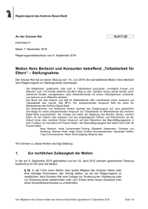 Motion Nora Bertschi und Konsorten betreffend