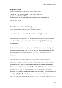 1/15 Wagner ist schuld Pers&ouml;nliche Beobachtungen eines Wagner