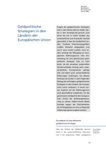 Geldpolitische Strategien in den Ländern der Europäischen Union