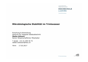 Mikrobiologische Stabilität im Trinkwasser