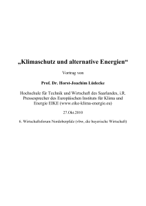 „Klimaschutz und alternative Energien“