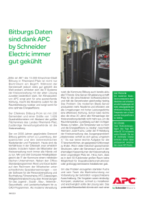 Bitburgs Daten sind dank APC by Schneider Electric immer gut gekühlt