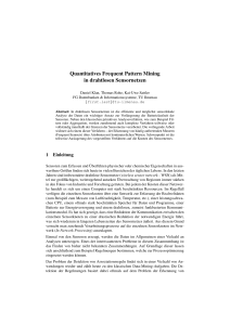 Quantitatives Frequent Pattern Mining in drahtlosen Sensornetzen