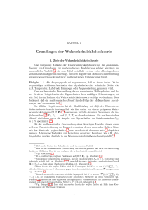 Grundlagen der Wahrscheinlichkeitstheorie