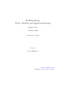 Formelsammlung: Stoch. Modelle und Signalverarbeitung