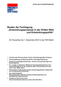 Reader der Fachtagung "Entwicklungsprozesse in der Dritten Welt