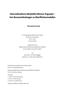 Heterodinukleare Molybdän/Bismut-Organyle - Humboldt