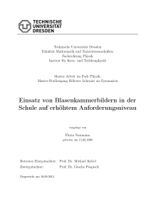 Einsatz von Blasenkammerbildern in der Schule auf erhöhtem