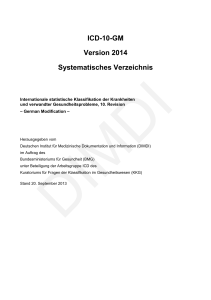 ICD-10-GM Version 2014 Systematisches Verzeichnis