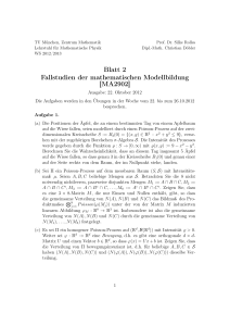 Blatt 2 Fallstudien der mathematischen Modellbildung [MA2902]