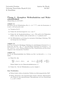 Ubung 3 : Komplexe Wellenfunktion und Wahr