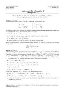 Mathematik für Informatiker 1 - ¨Ubungsblatt 6