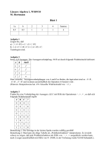 Lineare Algebra 1, WS09/10 M. Hortmann Blatt 1