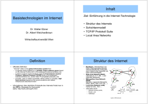 Basistechnologien im Internet Inhalt Definition Struktur des Internet