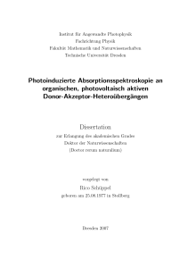 Photoinduzierte Absorptionsspektroskopie an organischen