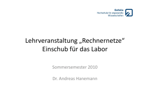 Vorlesung „Rechnernetze“ Informationen zum Labor