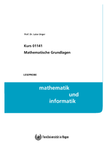 Kurs 01141: Mathematische Grundlagen