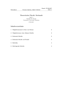 Theoretische Physik: Mechanik Inhaltsverzeichnis - TUM