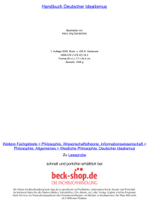 Handbuch Deutscher Idealismus - Toc - Beck-Shop