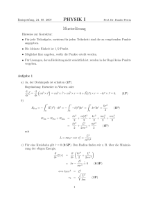 PHYSIK I Musterlösung