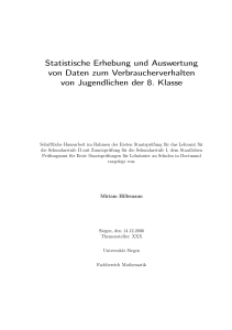Statistische Erhebung und Auswertung von Daten