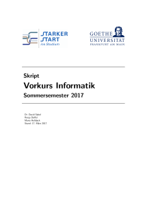 Vorkurs Informatik - Benutzer-Homepages - Goethe