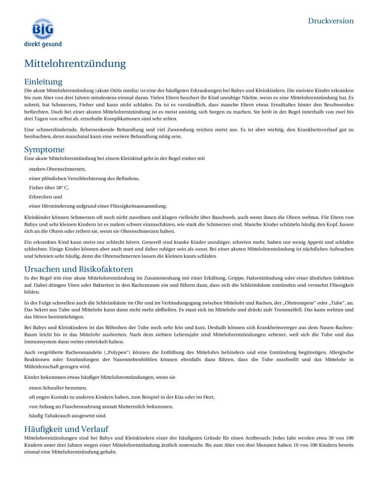 Mittelohrentz ndung Mittelohrentz ndung