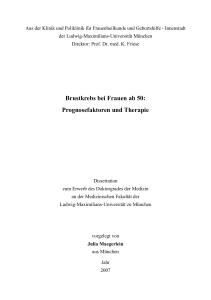 Brustkrebs bei Frauen ab 50: Prognosefaktoren und Therapie