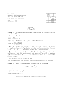 Analysis I - Fachbereich Mathematik und Statistik