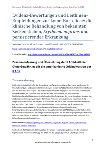 Evidenz‐Bewertungen und Leitlinien‐ Empfehlungen zur Lyme