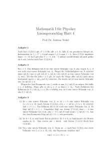 Mathematik I für Physiker Lösungsvorschlag Blatt 4