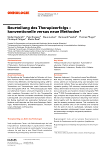 Beurteilung des Therapieerfolgs – konventionelle versus neue