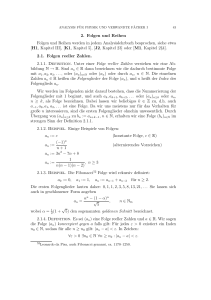 2. Folgen und Reihen Folgen und Reihen werden in jedem