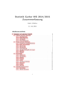 Statistik Gurker WS 2014/2015 Zusammenfassung