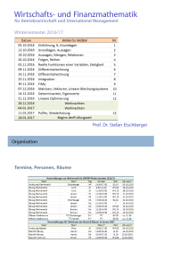 und Finanzmathematik für Betriebswirtschaft und International