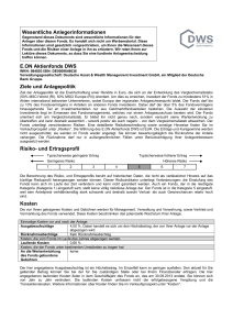 Wesentliche Anlegerinformationen E.ON Aktienfonds DWS Ziele