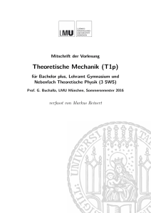 Mitschrift der Vorlesung Theoretische Mechanik
