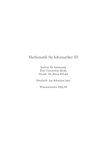 Mathematik für Informatiker III