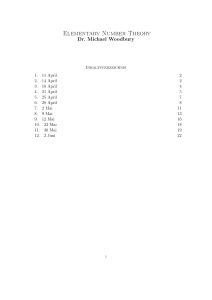 Elementary Number Theory