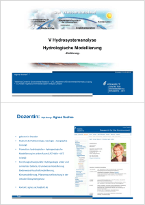 V Hydrosystemanalyse Hydrologische Modellierung