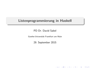 Listenprogrammierung in Haskell - Goethe