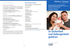 Infobrosch&uuml;re der Klinik f&uuml;r Geburtshilfe