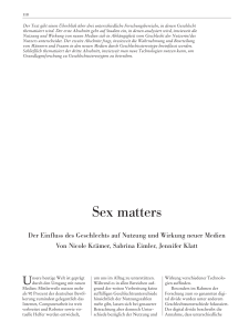 Sex matters - an der Universität Duisburg