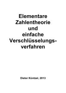 Elementare Zahlentheorie und einfache Verschlüsselungs