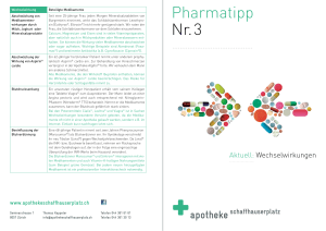 Pharmatipp Nr.3 - Apotheke Schaffhauserplatz