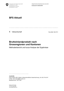 BFS Aktuell Bruttoinlandprodukt nach Grossregionen und Kantonen