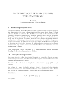 MATHEMATISCHE BEHANDLUNG DER WELLENMECHANIK