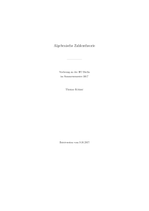 Algebraische Zahlentheorie - Mathematisches Institut Heidelberg